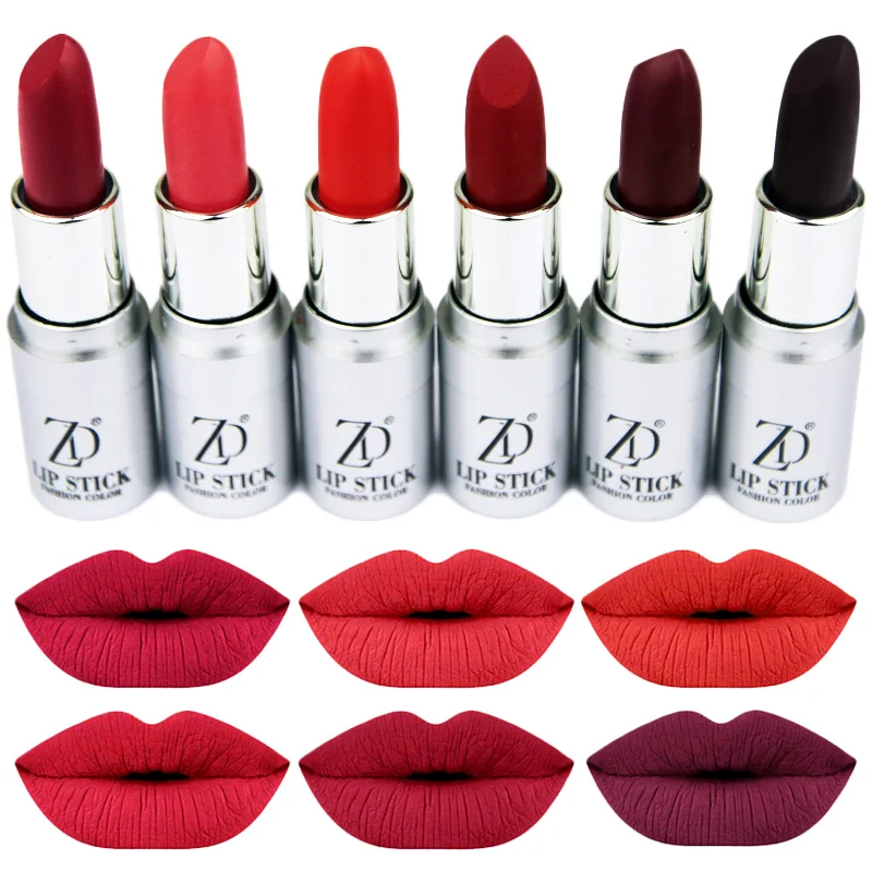 

ZD Brand Fashion Makeup 12Colors Sexy Matte Lipstick Long-Lasting Lips Make Up Easy To Wear Red Lip Gloss Cosmetic L072-24S