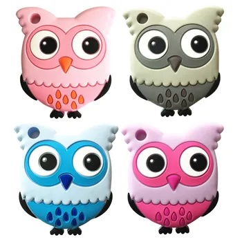 

Newborn Baby Cute Owl Teether Chew Toy Cartoon Food Grade Safety Silicone Teething Toys Children Dental Care for Infant Kid