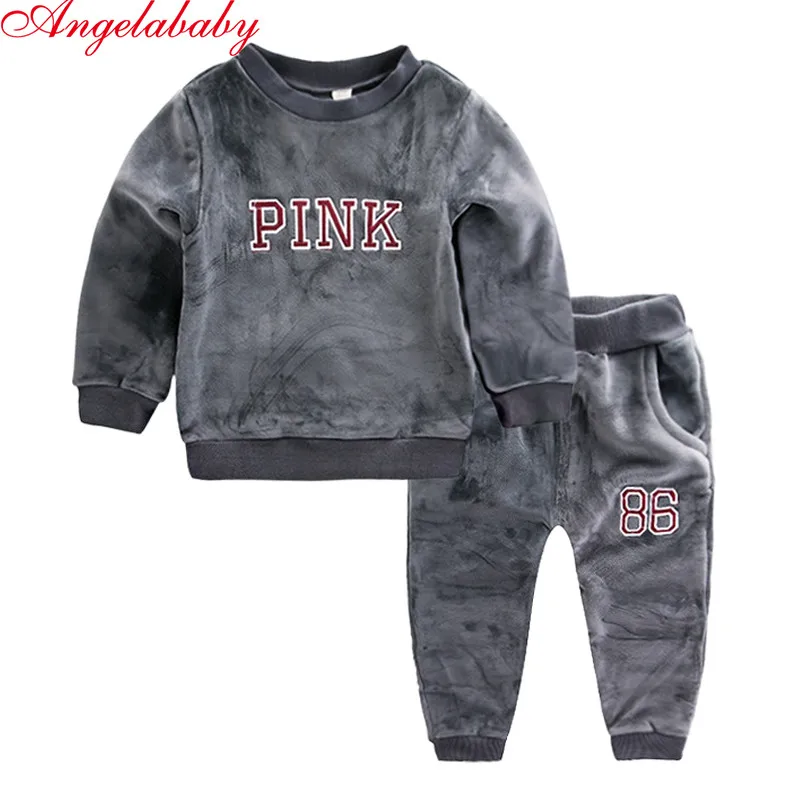 

2019 New Baby Boys Clothing Sets Autumn O-neck Thicker Long Sleeve Sweater + Sports Pants Casual 2pcs Kids Clothes Suit