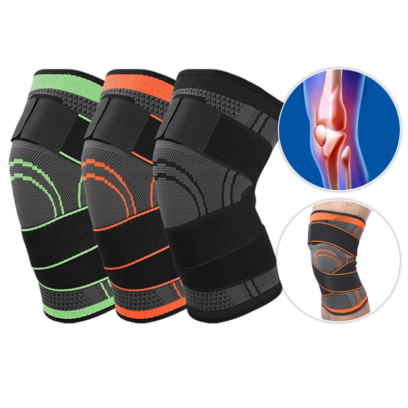 Multicolor Elastic Bandage Knee Pads Non Slip Knee Brace Compression