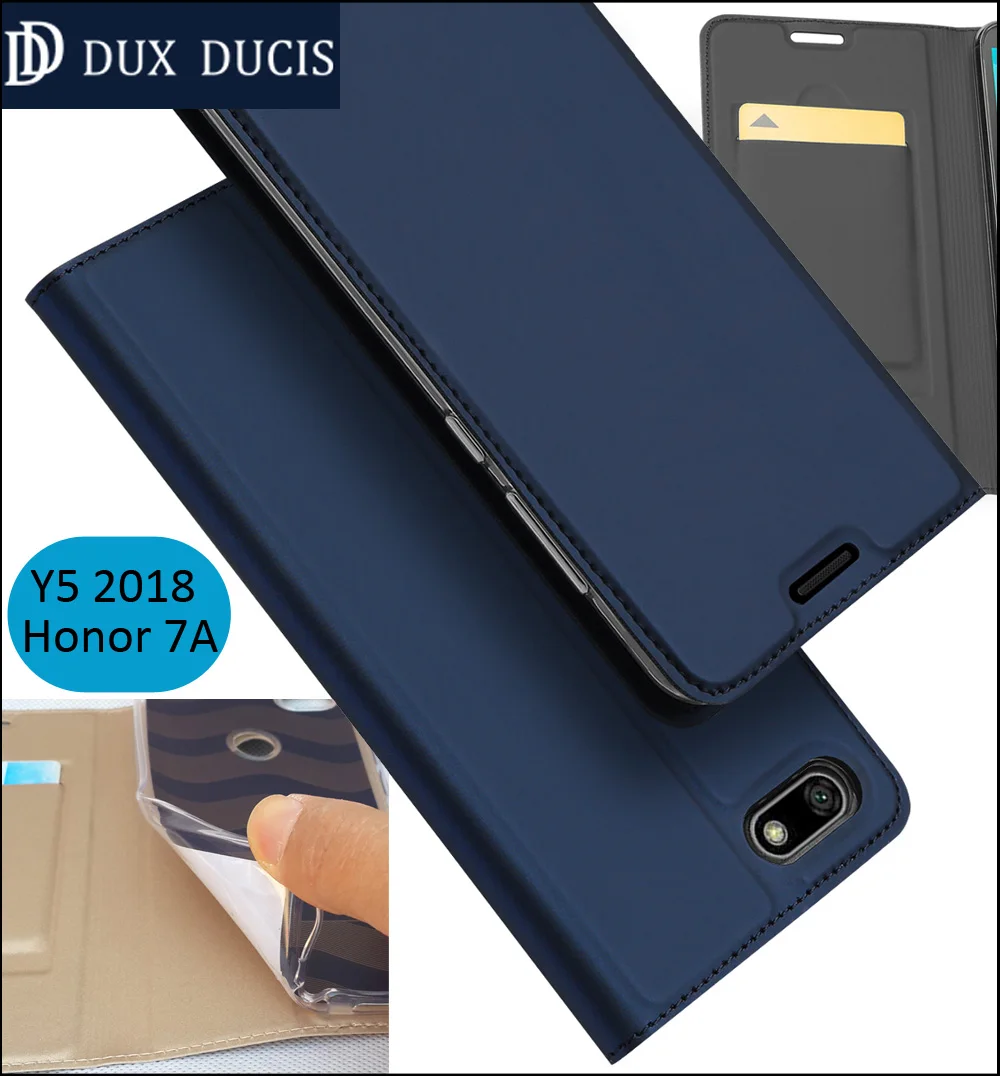 

Original DUX DUCIS Case For Huawei Y5 Prime 2018 Book Flip Leather Wallet Coque Cover Honor 7A 7S