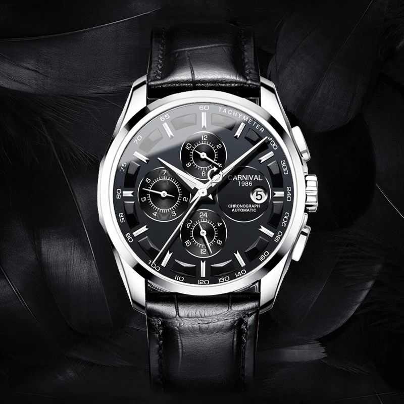 

Men's Carnival Watch 2018 Automatic Self-Blowing Week, Full Calendar, Month, Hour Waterproof Luxury Brand Men's Watch