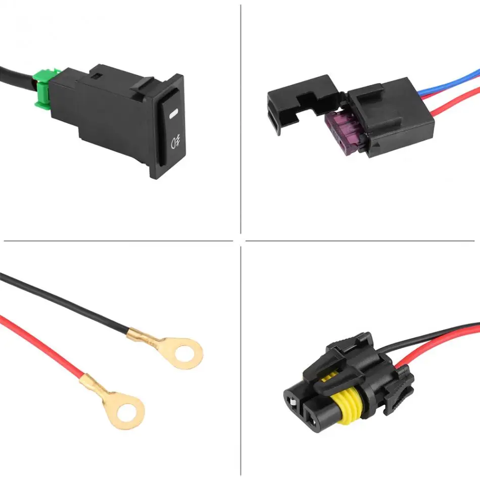 Комплект жгутов проводов реле предохранителя 12 В Универсальный Автомобильный светодиодный противотуманный светильник переключатель включения/выключения автомобиля Стайлинг