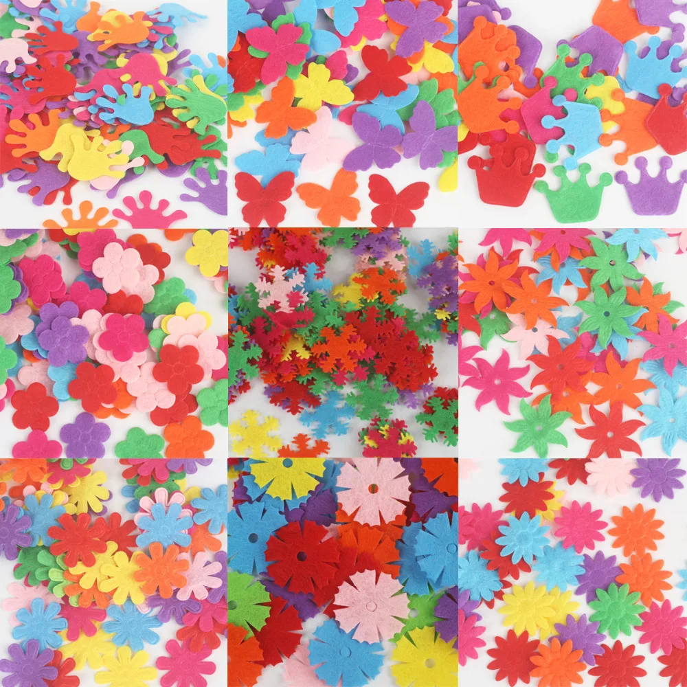 Flower/Heart/Butterfly Non-Woven Felt Fabric 100pcs sewing pins,sewing fabric paste