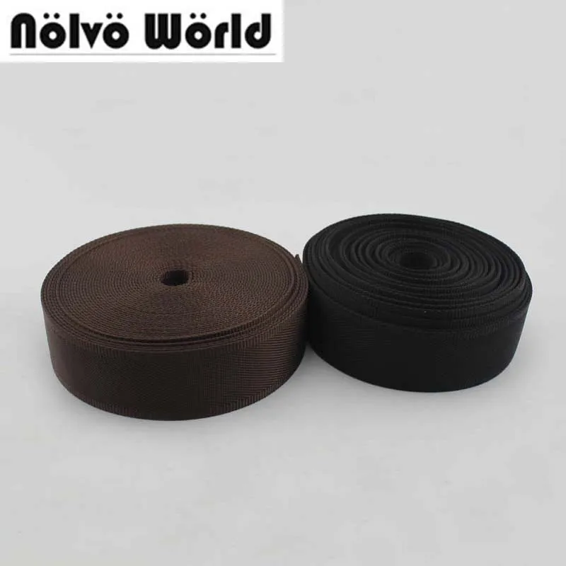 50yards-32mm-38mm-wide-black-brown-color-eco-friendly-nylon-ribbon-for-diy-camera-strapsewing-man-shoulder-bags-strap