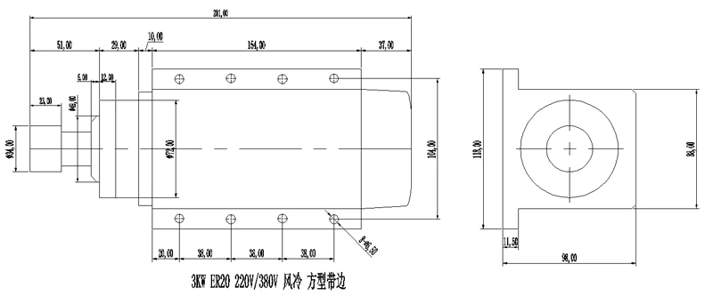 3KW ER20 220V-380V  