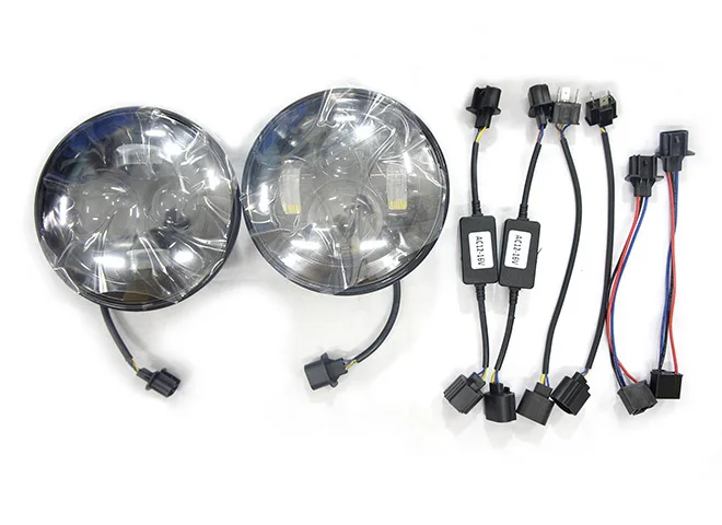 

One pair 2pcs IP68 DC10-30v hi/lo beam 7inch round Led headlight FOR Jeep wrangler JK  TJ LJ Unlimited