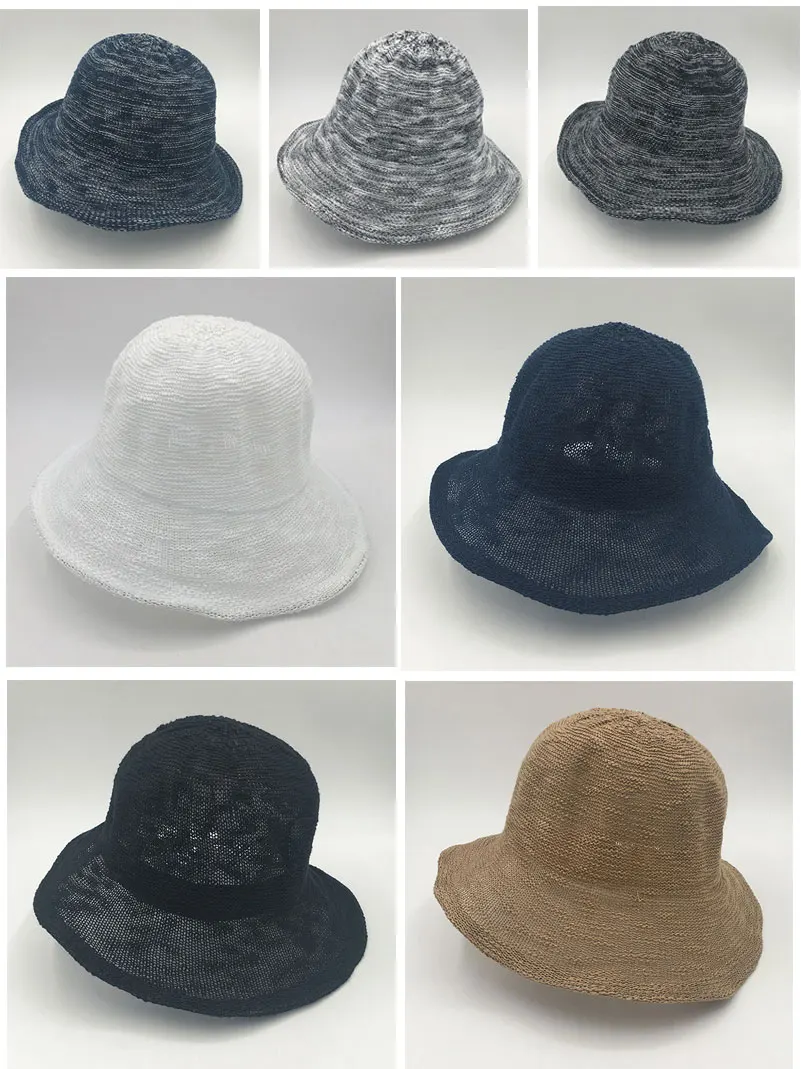 bucket hat women bucket hat black white polyester Bucket Hats (13)