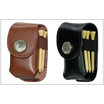 

Wholesale Durable Leather Golf Ball Bag Holder Clip Waist Pack Pouch with Ball Tees Divot Golfer Training Aids Tools