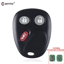 KEYYOU-mando a distancia sin llave para Chevrolet GMC, accesorio para MYT3X6898B Trailblazer, 2002, 2003, 2004, 2005, 2006, 2007, 2008, 2009, 315Mhz