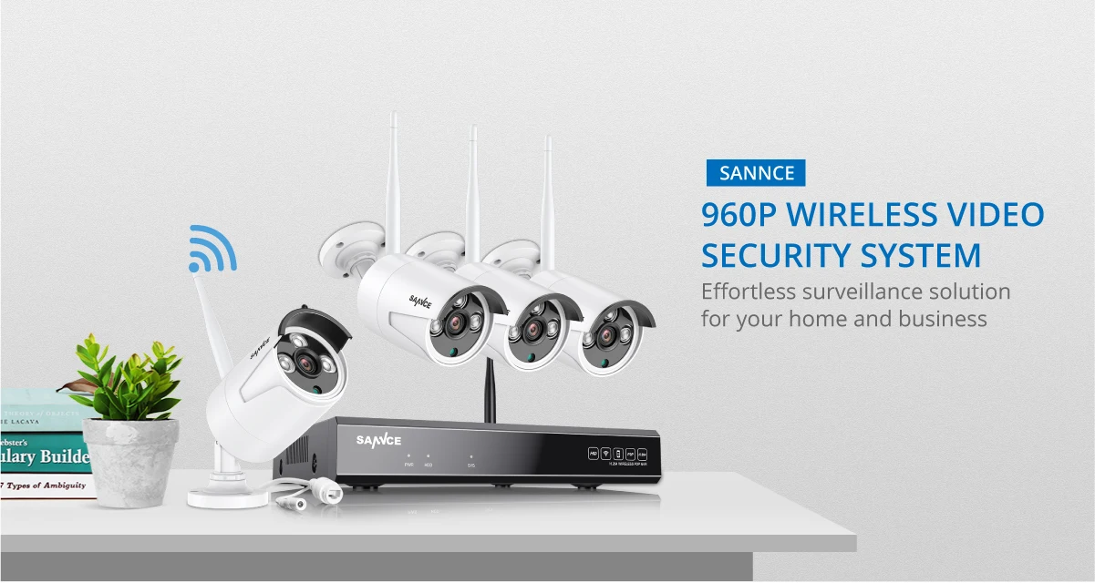 SANNCE 960P 8CH Беспроводная система безопасности камеры 4 шт IP66 Всепогодный Крытый открытый Wifi заглушка камеры и Игры Wi-Fi CCTV комплект