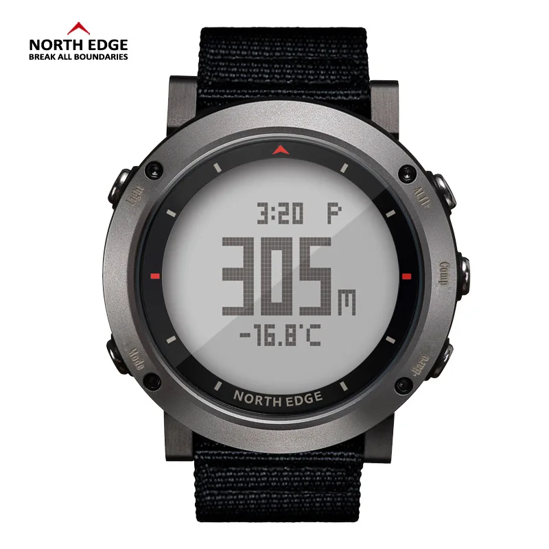NORTH EDGE, цифровые часы для мужчин, часы для бега, плавания, спортивные часы, альтиметр, барометр, будильник, компас, часы с термометром, Rrelogio - Цвет: Black Silver