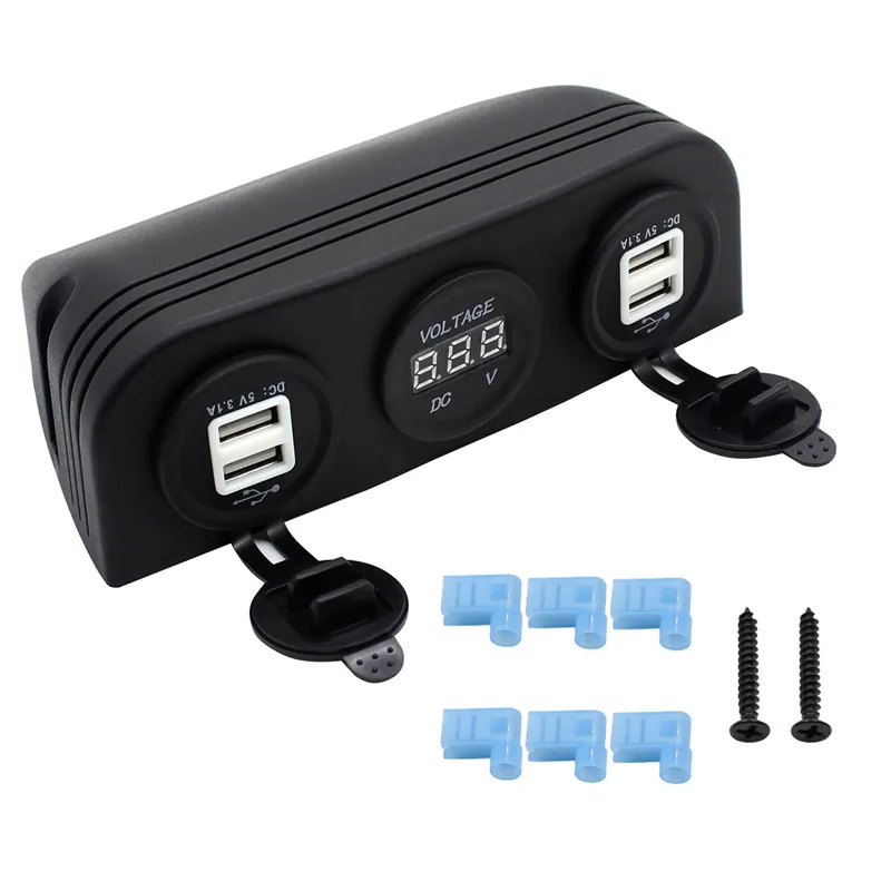 Универсальный Автомобильный USB Напряжение Дисплей RV яхты зарядки 4 Порты и