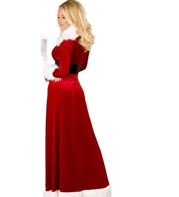 Сексуальный Высококачественный Рождественский Женский маскарадный костюм Санты, красные халаты, нарядное платье, большие размеры, рождественские костюмы для женщин