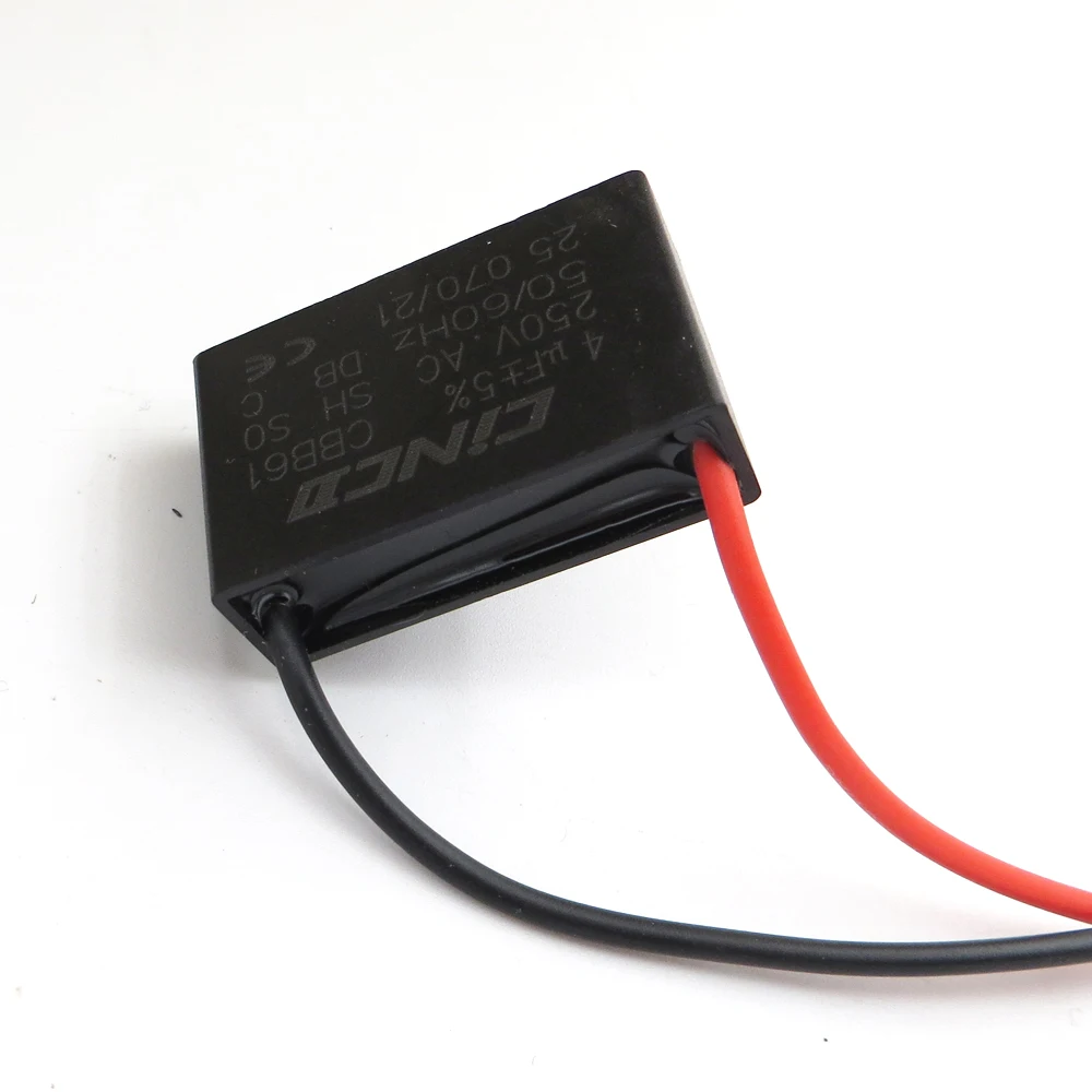 250V AC 4UF CBB61 2 wires Motor Run Capacitor electrical fan