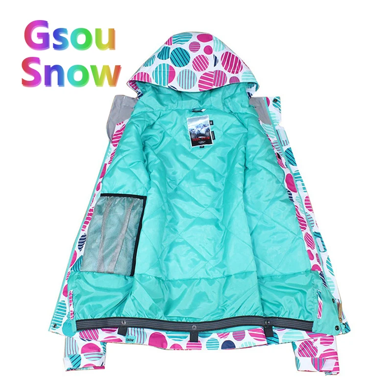 Gsou sonw уличная зимняя женская Лыжный Спорт Спортивная одежда Комплекты для сноубординга Теплее лыж Куртки Водонепроницаемый лыжный Брюки для девочек Костюмы
