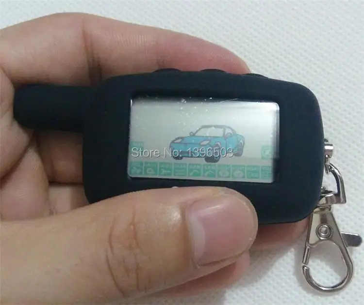 

2-way LCD Remote Control Key Fob + Silicone Case for Russian Vehicle Security Two Way Car Alarm System Starline A9