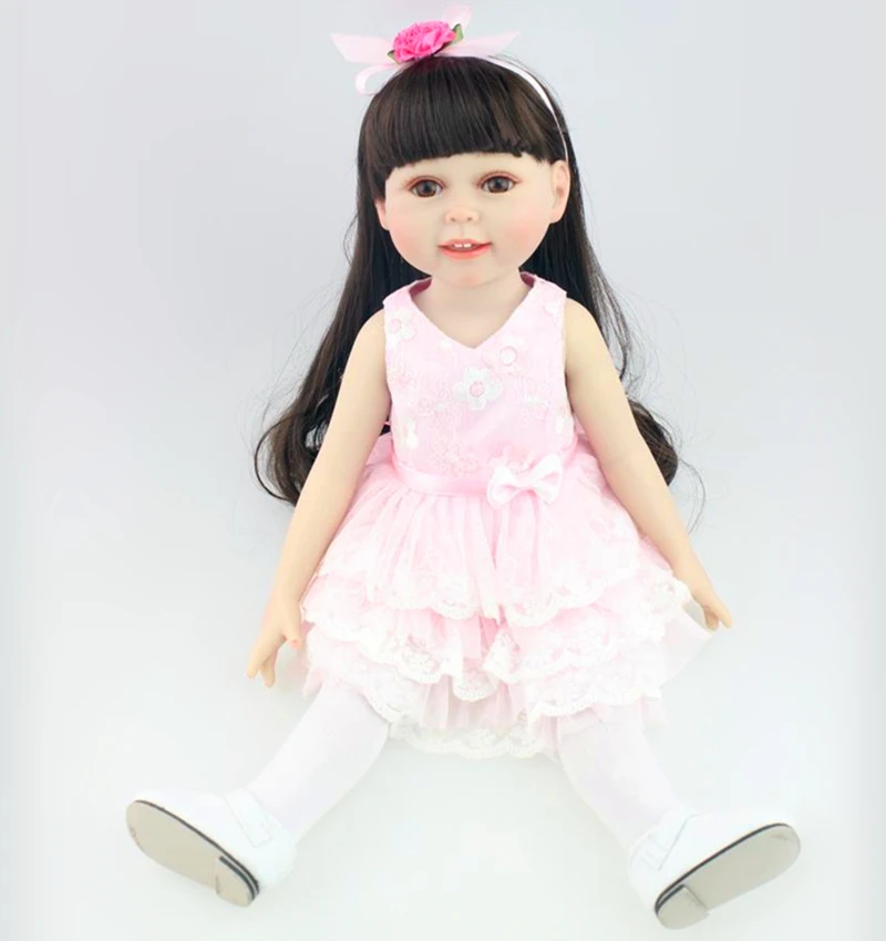 

18 inch Full Vinyl American Girl Doll Cute and Adora Girls Birthday Gift Princess Gentle Touch Vinyl Dolls