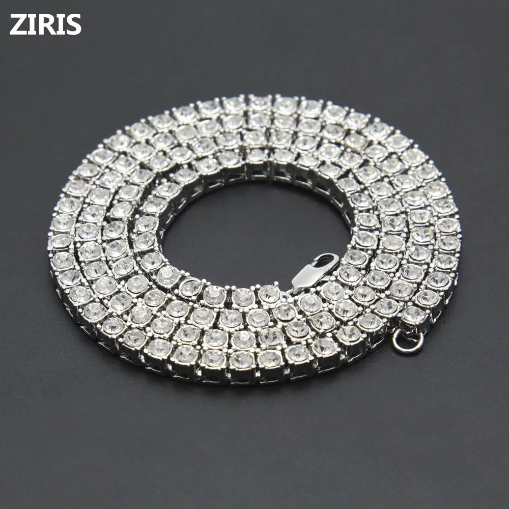 

18inch-30inch Mens women Hip hop Necklace Iced Out 1 Row Rhinestone Choker Bling Crystal Tennis Chain Necklace Drop shipping