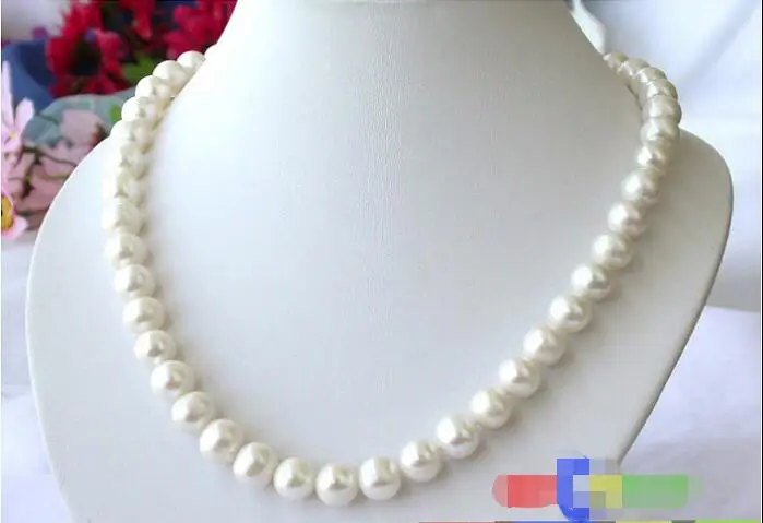 

FREE SHIPPING HOT sell new Style >>>> AAA 17" 12mm ROUND WHITE FRESHWATER PEARL NECKLACE