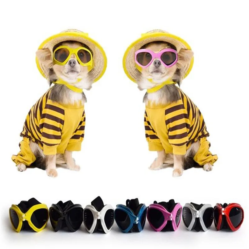 Складные солнцезащитные очки для собак с защитой от ультрафиолета 400, ПЭТ очки для кошки из поликарбоната, высококачественные очки для маленьких собак(5-15 кг)+ Быстрая