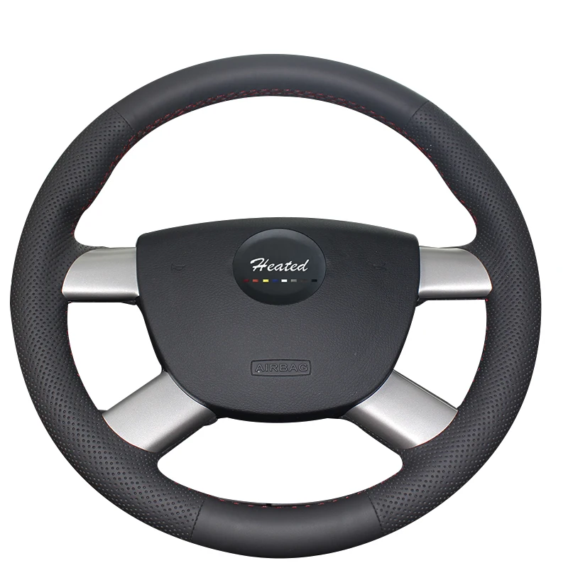 Пояса из натуральной кожи рулевого колеса автомобиля крышки для Ford Focus 2 2005-2011 Оплетка на руль для форд фокус 2