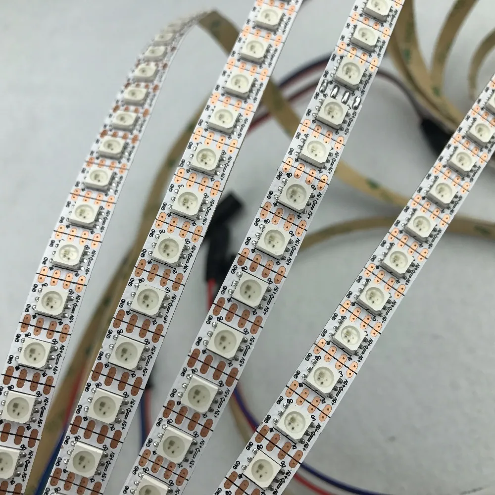 

Addressable 2m 100LEDs/m DC5V WS2813 RGB full color led pixel strip,NON-waterproof,with 100pixels/M