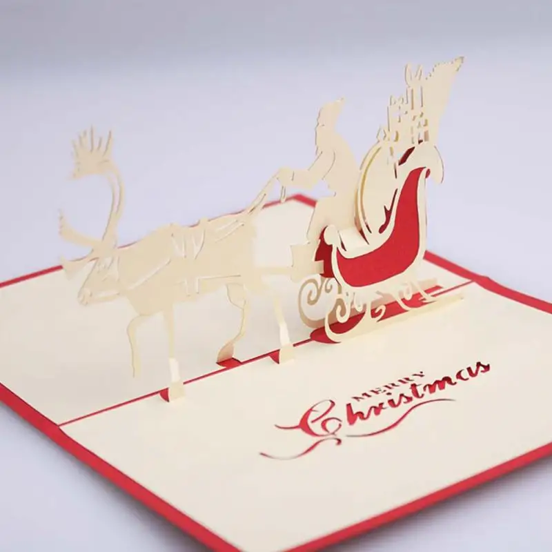 3d Fai Da Te Biglietto Di Auguri Di Natale Rosso Di Babbo