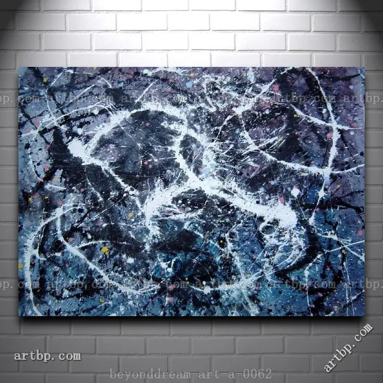 Drip Painting Black And White In A Light Blue Background Abstract Oil
