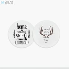 Черно-белые скандинавские Семейные цитаты о жизни олень Wifi керамические подставки подарок креативная домашняя чашка кухонный дополнительный коврик напитки