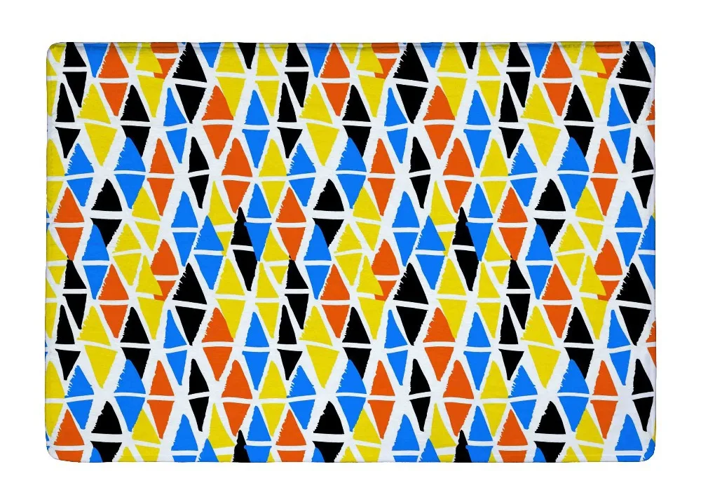 Floor Mat Colorful Hand Painted Diamond Geometric Shapes Print Non slip Rugs Carpets alfombra For font