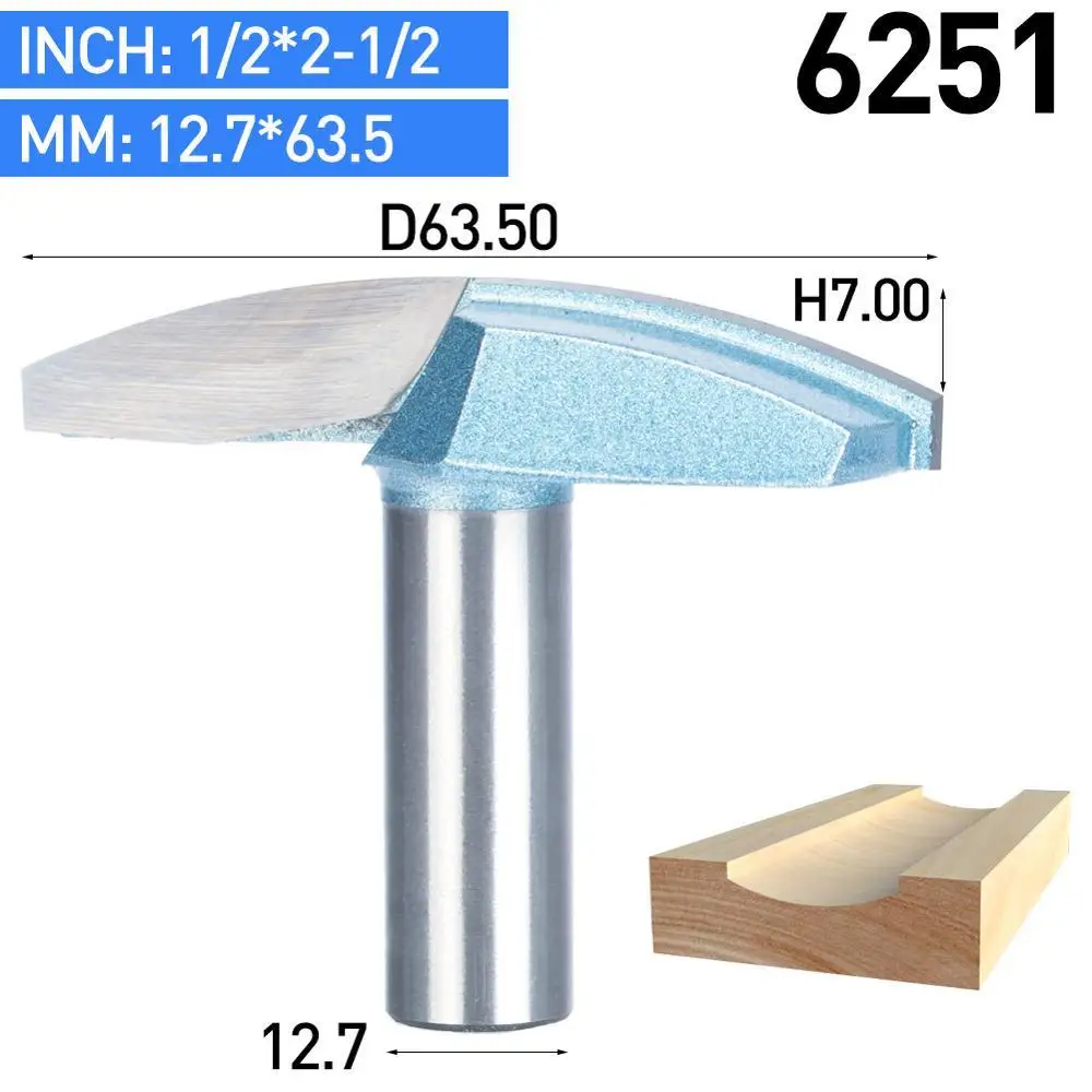 HUHAO 1 шт. 1/" хвостовик Деревообработка промышленного класса фрезы тонкий круглый тип чаши фрезы для резки древесины инструмент с ЧПУ - Длина режущей кромки: 6252