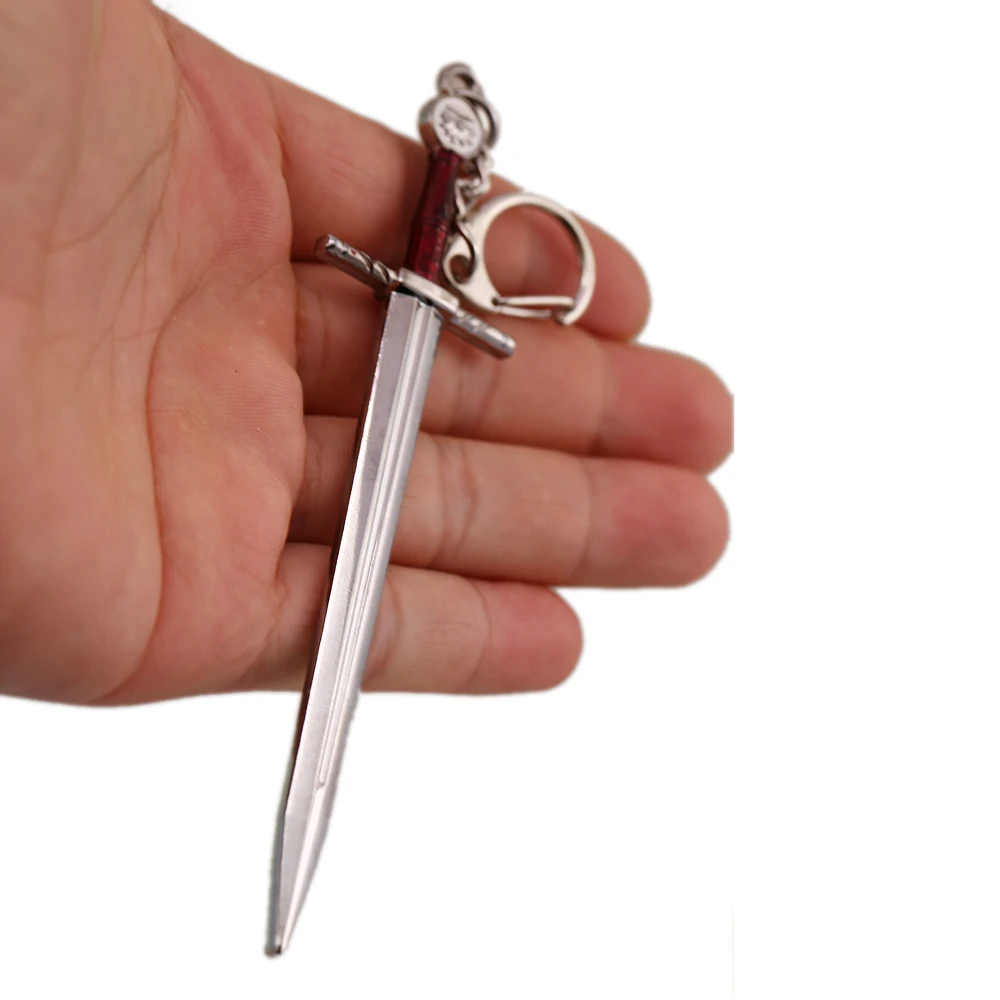 J La Tienda Witcher 3 llavero Geralt de Rivia espada de aleación de Metal titular de la clave bolsa de coche figura Chaveiro padres día llaveros JJ13078