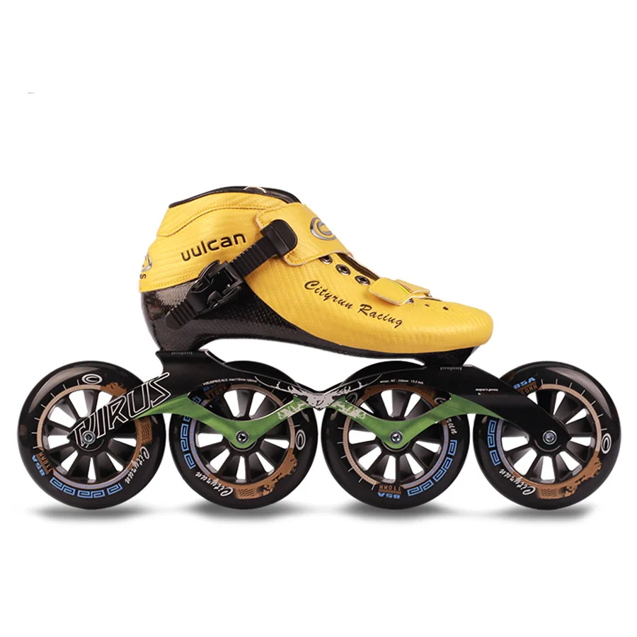 Cityrun скоростные роликовые коньки из углеродного волокна, профессиональные коньки для соревнований, 4 колеса, гоночные коньки