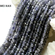 Meihan натуральный iolite граненый круглый 4 мм(2 нити/комплект) блестящие бусины для изготовления ювелирных изделий Дизайн Модный камень diy браслет