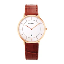BERNY New Top Luxury Watch Men Men’s Watches Ultra Thin Stainless Steel Mesh Band Quartz Wristwatch Fashion casual watches 2793L