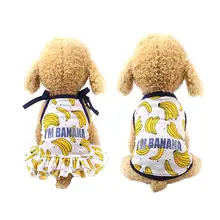 Pet Banana Pattern Skirt Dress Cute Fruit Design Vest Summer Pet Dog Clothes For Small Dogs Comfortable Breathable Enough