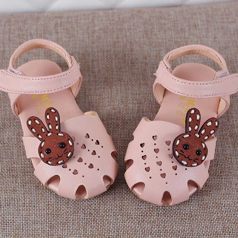 Детские сандалии для новорожденных девочек; летние сандалии с кроликом; Летняя детская обувь; повседневные модные сандалии для маленьких