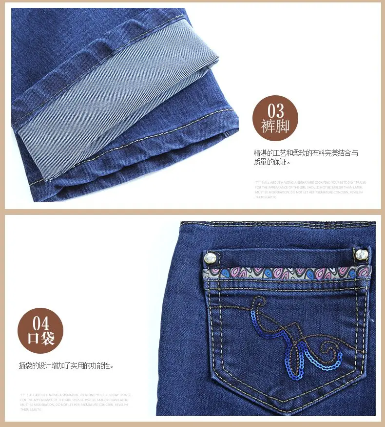 Женские повседневные джинсы джинсовые штаны прямые брюки синий Slim Fit