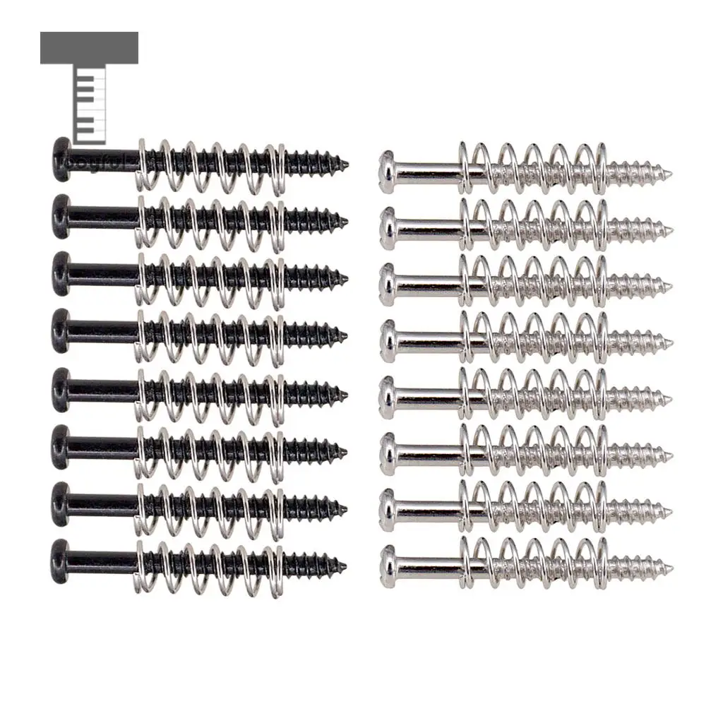 16Pcs Iron Humbucker Pickup Screws + Springs for Strat Telecaster Electric Bass Guitar Repacement Parts