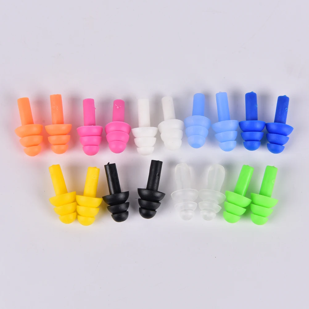 Silicone Waterproof Swimming Ear Plugs Earplugs Ear Protector Noise Reduction Protective Earmuffs