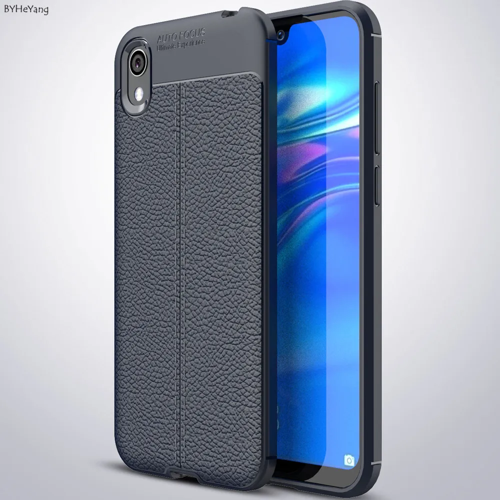 Чехол для Huawei Honor 8S задняя защитная крышка из ТПУ оболочка чехлы матовая личи