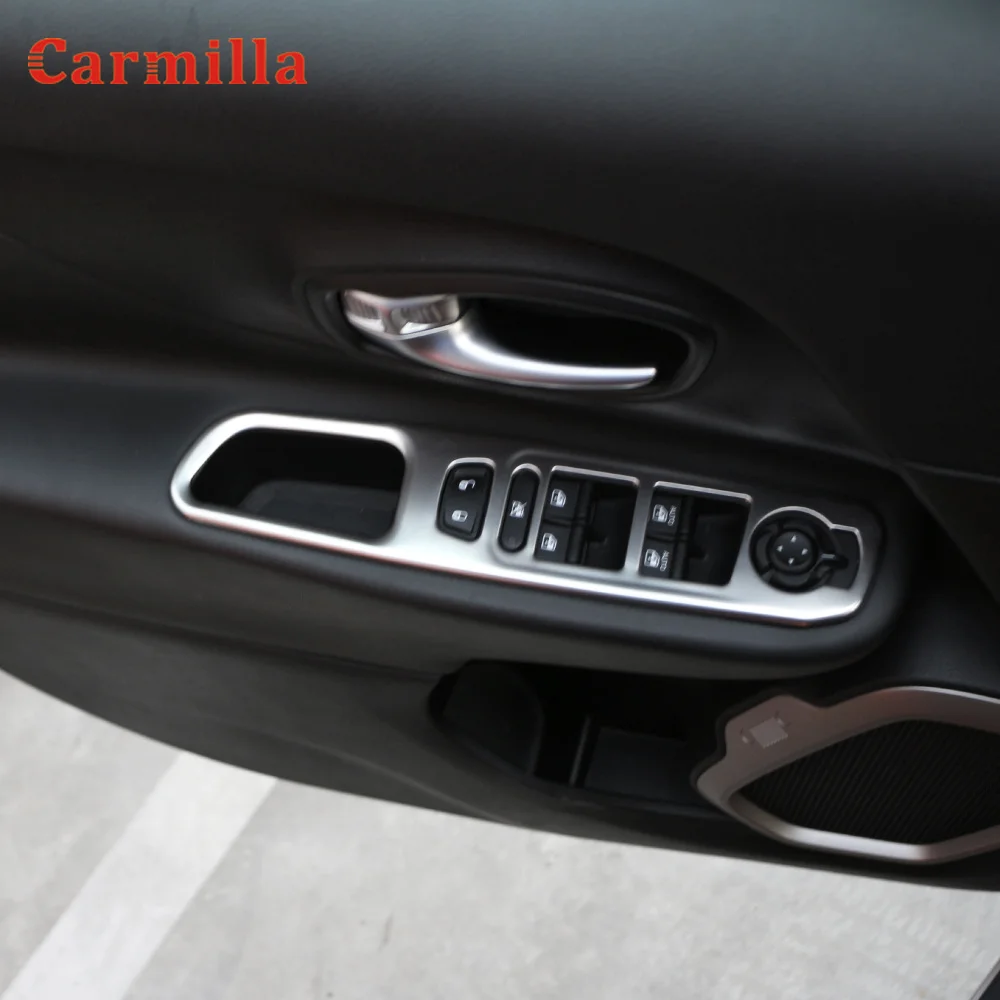 

Car Door Windows Switch Cover Lifter Button Trim Protection Cover Ring Sticker Fit for Jeep Renegade LHD 2015-2018 Accessories