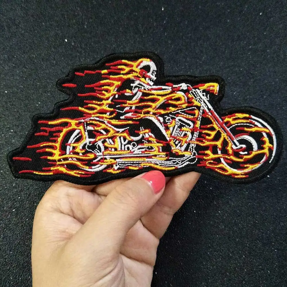Наклейка на мотоцикл fire наклейка одежду аксессуар|skull patch|biker patches for jacketbiker |