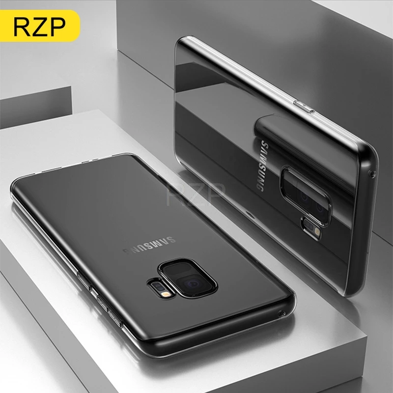 

RZP Transparent Phone Case On The For Samsung Galaxy S8 S9 Plus Note 8 9 Back Cover Bumer For Samsung Note8 Note9 Soft TPU Case