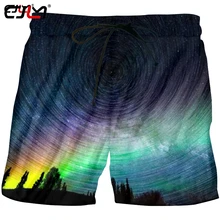 CJLM мужские большие размеры красочные шорты цветной пейзаж Мужская трендовая одежда с карманами 3D Печатный звездное небо