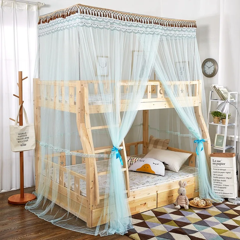 

Summer high quality 1pcs elegant lace children's bunk sheets open bed bedding nets 1.2m / 1.35m / 1.5m court tent double bed