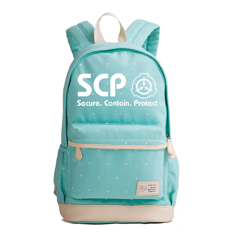 SCP Foundation Secure содержит защитный женский розовый рюкзак Холщовый дорожный унисекс