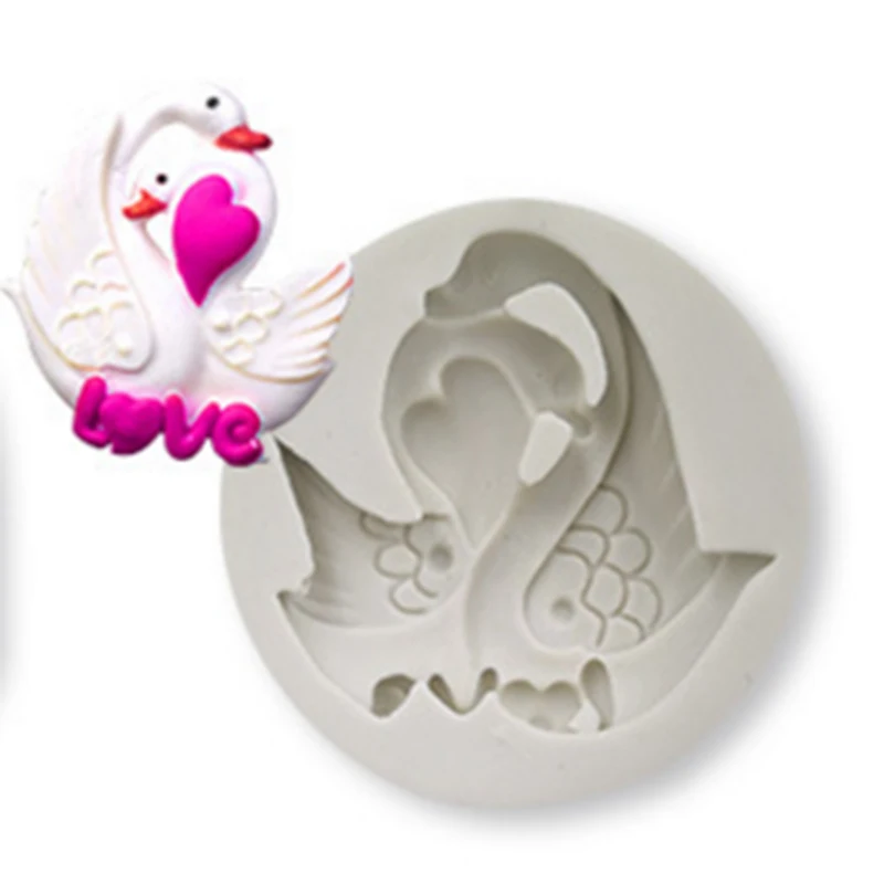 

3D One Pair Swan Shape Silicone Cake Mold Chocolate Flamingo Candy Fondant Mold Cake Tool Sugarcraft Decorating Gumpaste Tools