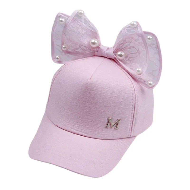 ARLONEET/Детская шляпа с бантом, бейсбольная кепка для шлема, детские шапки для мальчиков и девочек, Пляжная шапка для малышей от 2 до 6 лет, 30S523, Прямая - Цвет: Розовый